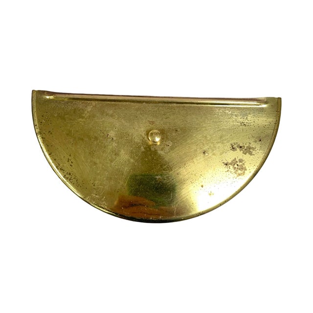 Mid-Century Modern Green Gradient Glass Wall Sconce With Brass Fixture, France 1960s. For Sale - Image 3 of 12