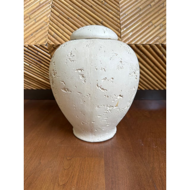 1970s Vintage Plaster Ginger Jar in the Style of Flavia Montelupo For Sale - Image 5 of 15