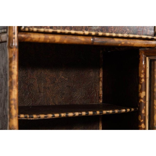 Wood 19th Century English Glazed Bamboo Bookcase, 1880 For Sale - Image 7 of 16