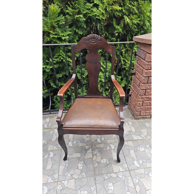 Art Nouveau Wooden Desk Chair For Sale - Image 11 of 11