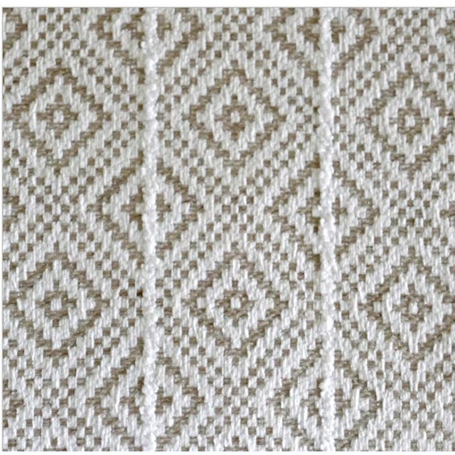 The Fragments Identity cocktail ottoman in design house luxe woven diamond in birch white and natural tone textile...