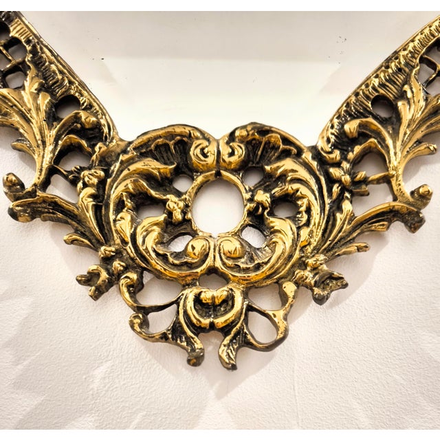 1950s Rococo Louis XV-style Bronze Mirror For Sale - Image 5 of 13