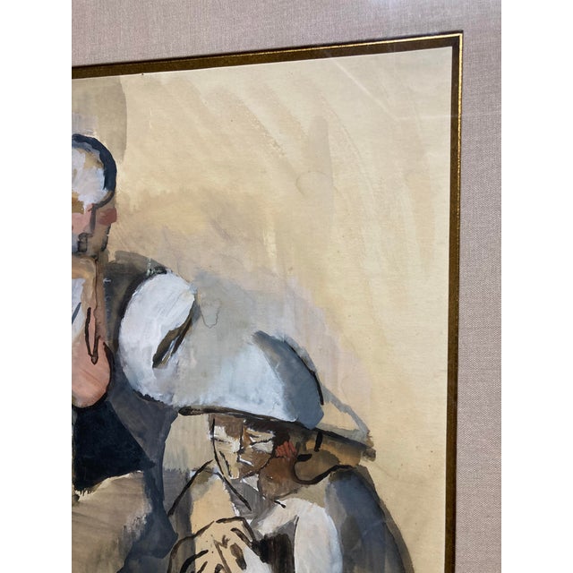 1950s Manolo Ruiz-Pipó, Couple Biotin, Watercolor and Gouache, 1959, Framed For Sale - Image 5 of 14