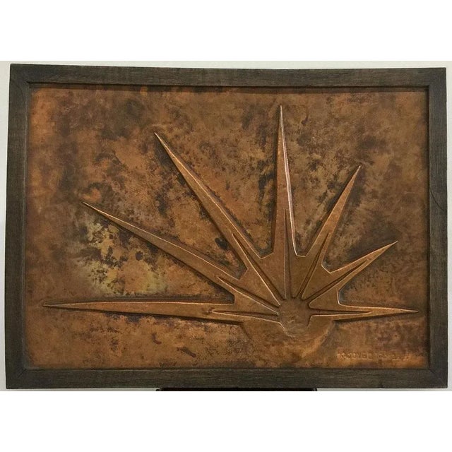 Kasongo Kamba, Light in a Light, 1977, African Art, Relief in Brass For Sale - Image 4 of 7