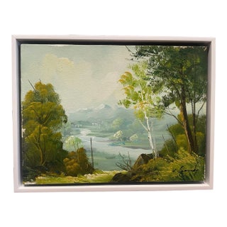 Vintage Landscape Painting on Canvas - Newly Framed For Sale