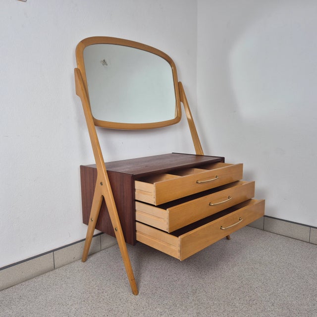 Mid-Century Teak and Beech Dressing Table from Orsta Bruk, Denmark, 1960s For Sale - Image 6 of 13