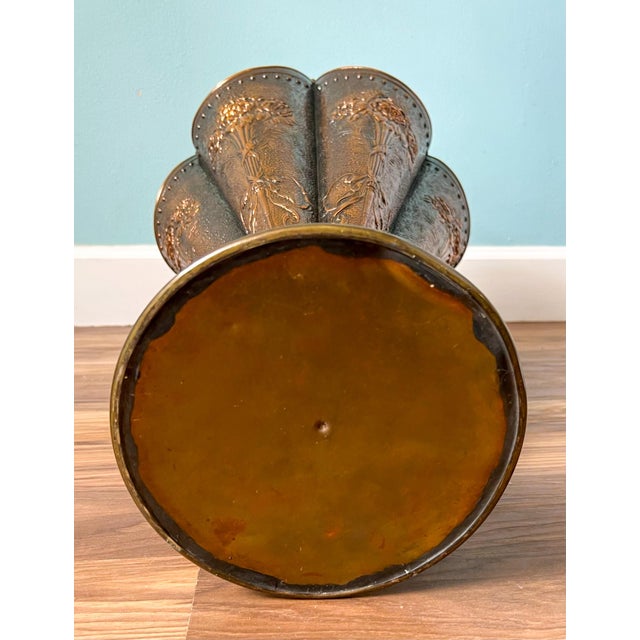 Vintage Copper and Brass Umbrella Stand For Sale - Image 10 of 10