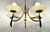 1960s Midcentury Modern Wood and Brass 5-Light Chandelier With Starburst Shades For Sale - Image 10 of 12