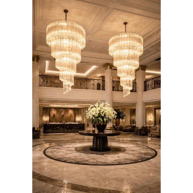 White Vintage Murano Chandeliers, 1990s, Set of 2 For Sale - Image 8 of 15