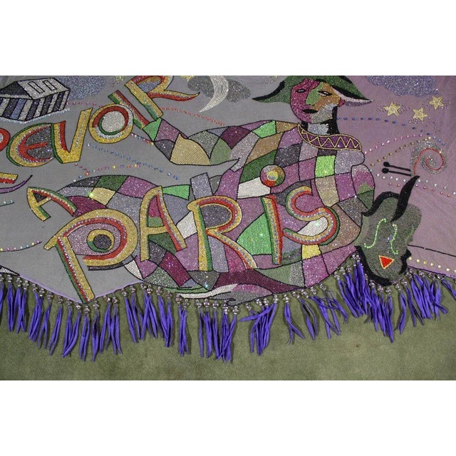 Textile Late 20th Century Vintage Versace Beaded Hanging Textile Art For Sale - Image 7 of 11