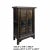 This is an old vintage Chinese accent storage cabinet with distressed black dark brown and color mixed floral scenery...