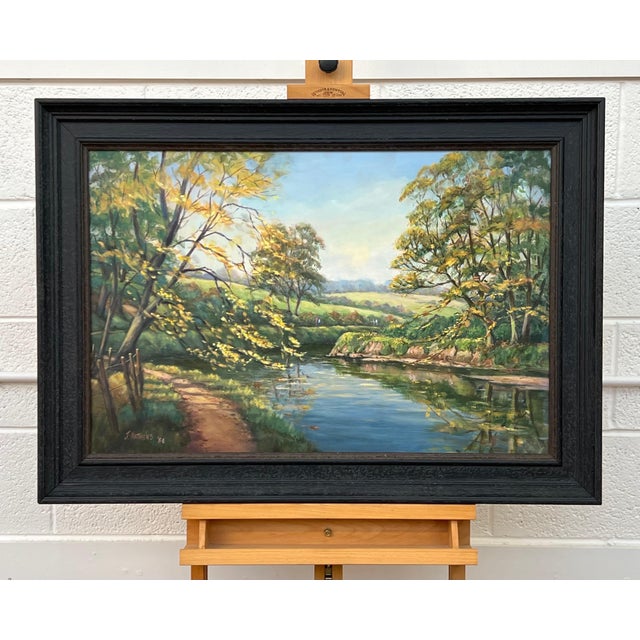 Lush Tree Lined Towpath on the River Lagan in Northern Ireland by Irish Artist 1986 For Sale - Image 13 of 18