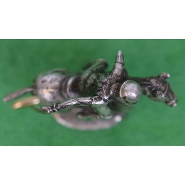 Traditional Silver-Plated Polo Player Figurine For Sale - Image 3 of 4