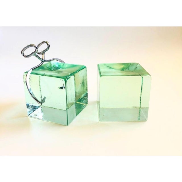 Mid-Century Modern 1980s Curtis Jere Ice Block Bookends For Sale - Image 3 of 10