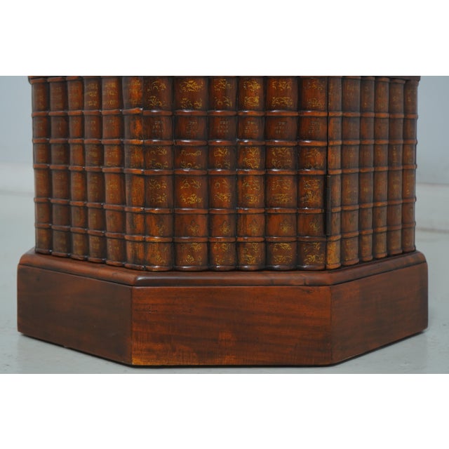 Brown Theodore Alexander Leather Bookspline Bar Lamp Table For Sale - Image 8 of 12