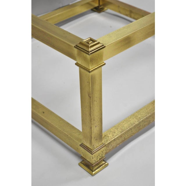 Vintage Mastercraft Hollywood Regency Square Brass Coffee Table Base Only For Sale - Image 4 of 16