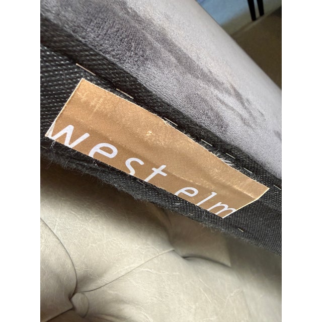 Transitional Queen Size West Elm Emmett Diamond Tufted Headboard For Sale - Image 3 of 12