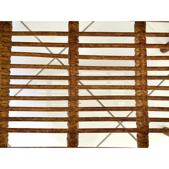 Wood Large Vintage Scorched Burnt Bamboo Plant Stand For Sale - Image 7 of 12