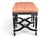 1960s Louis XVI Style Ebonized Bench With Tufted Coral Jacquard Upholstery For Sale In Los Angeles - Image 6 of 10