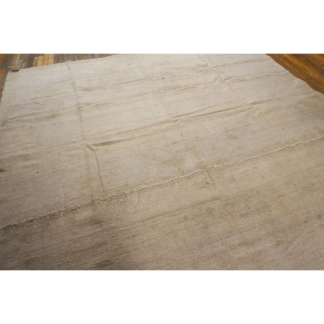 Persian 1950s Ivory Open Field Vintage Kilim n.w. Persian Rug 9'2" X 10'2" Flatweave Wool Carpet For Sale - Image 3 of 5