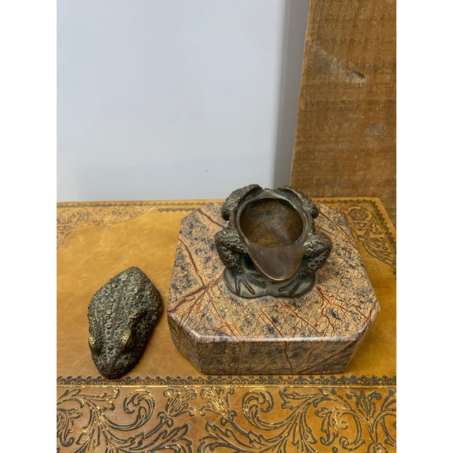 Mid 20th Century Mid 20th Century Bronze Toad Box on Marble Base For Sale - Image 5 of 5