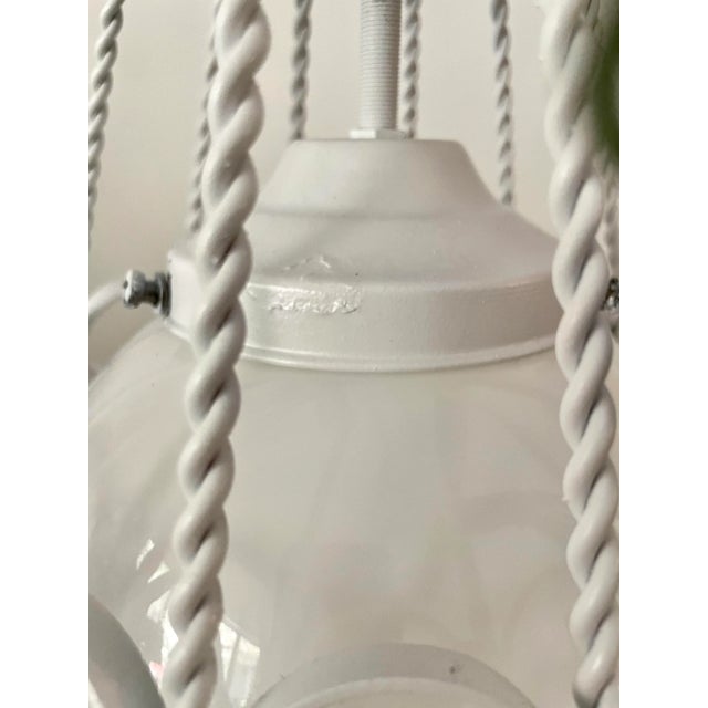 Mid 20th Century Mid Century Modern White Twisted Metal Pendant Light For Sale - Image 12 of 13