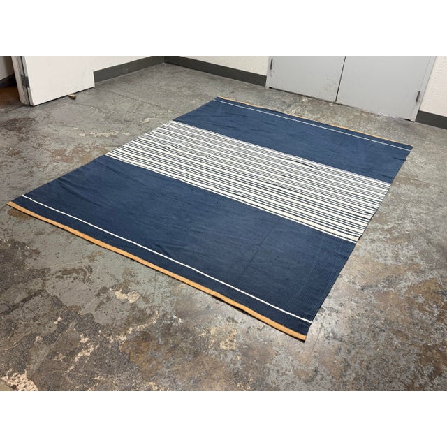 Modern 7ft 7in × 10ft 1 in Serena & Lily Signature Cotton Dhurrie Rug For Sale - Image 3 of 12