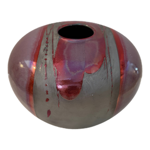 Vintage Raku Art Pottery Vessel, Signed