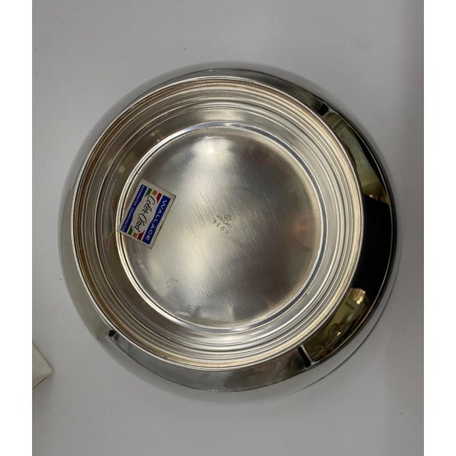 Wallace Silversmiths Vintage Mid Century Wallace Unused 9109 Silverplate Bowl With Bright Green Interior For Sale - Image 4 of 7
