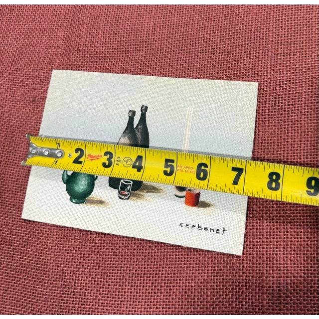 Oil Painting on Board Cerbonet Signed 1950s For Sale - Image 4 of 4