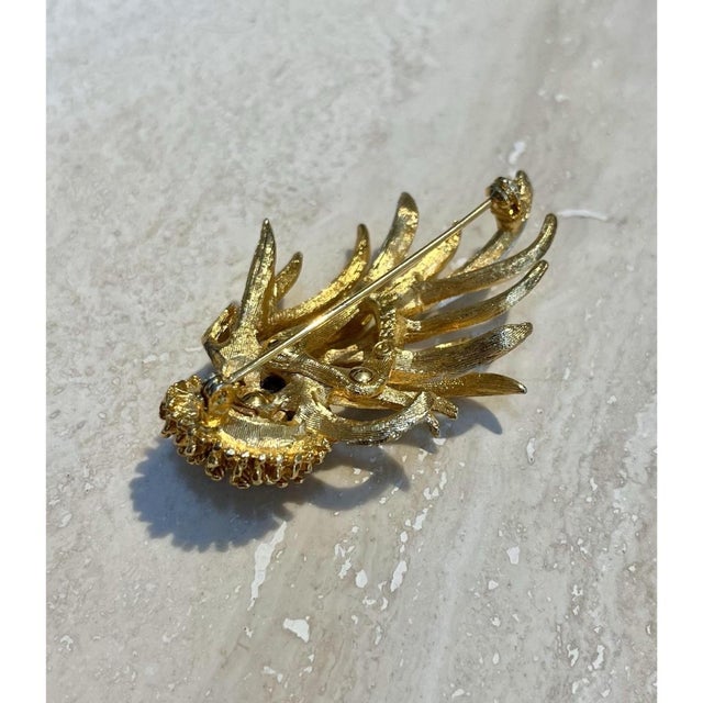 Vintage Rhinestone Statement Brooch For Sale - Image 9 of 12