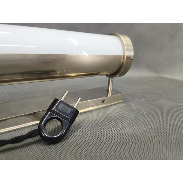 Metal Bauhaus Nickel Wall Light with Glass Tube, 1930s For Sale - Image 7 of 9