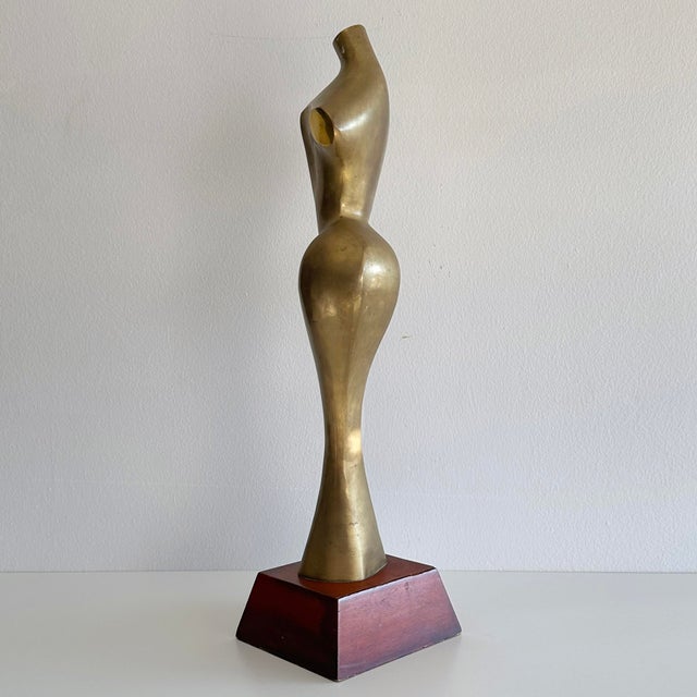 Mid 20th Century Emiel De Block Style Brass Nude Sculpture For Sale - Image 12 of 12
