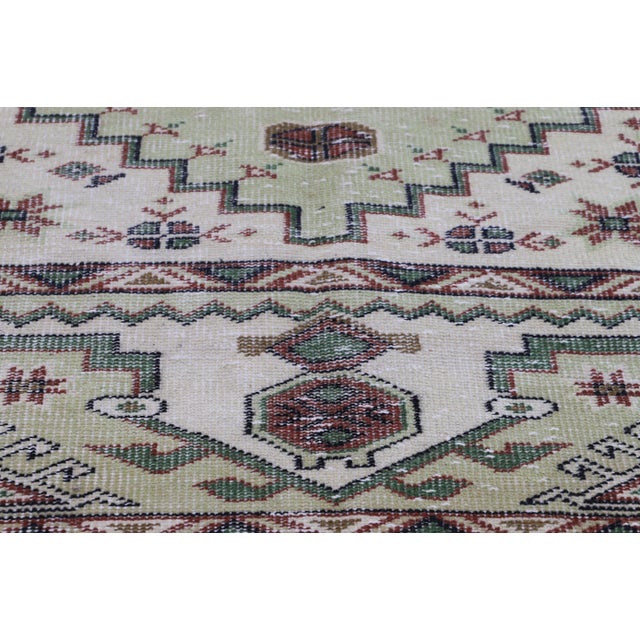 1980s Turkish Green Oriental Rug For Sale - Image 9 of 10