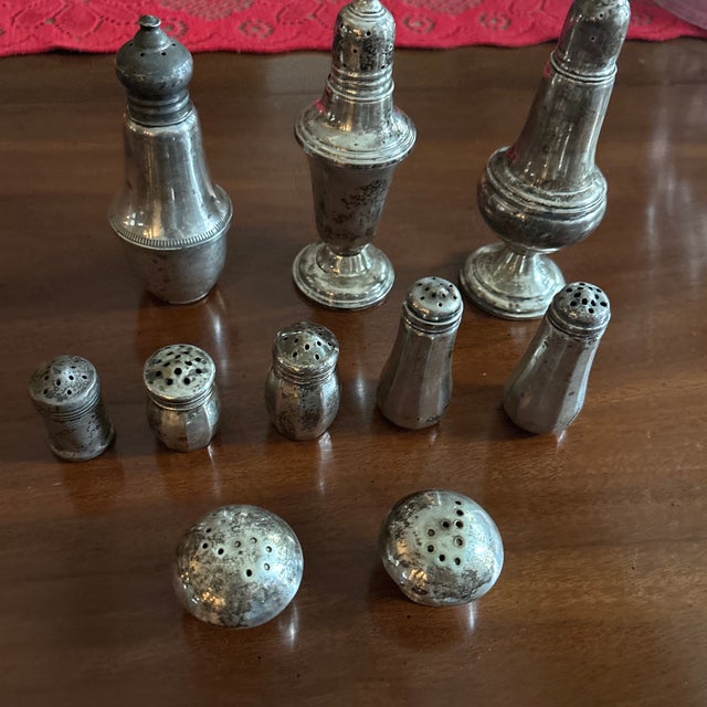 Traditional Early 20th Century Silver Salt and Pepper Collection - 10 pcs For Sale - Image 3 of 3