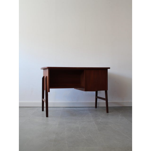 Brown Vintage Danish Desk in Teak, 1960s For Sale - Image 8 of 11