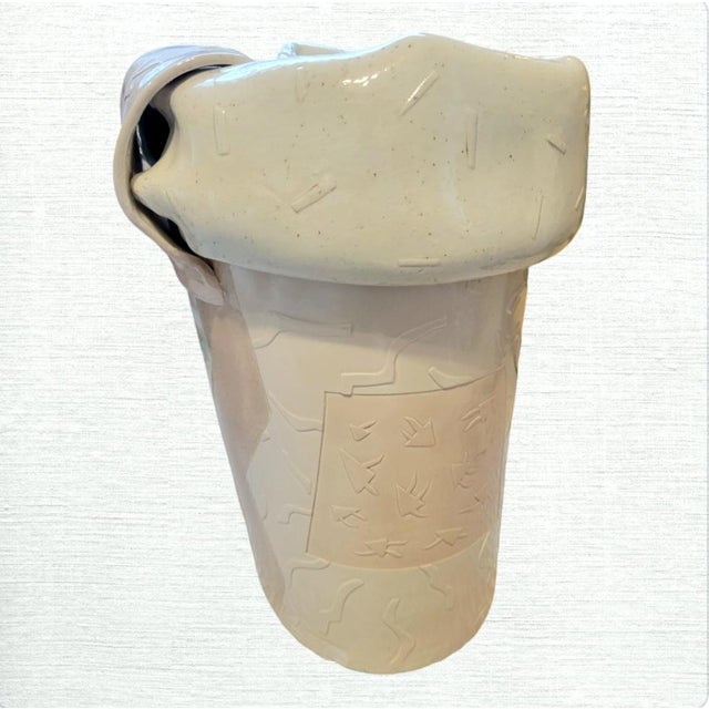 Light Pink Vintage Aztec Demery 1988 Plaster Folded Shopping Bag Sculpture Room Decor Art For Sale - Image 8 of 10