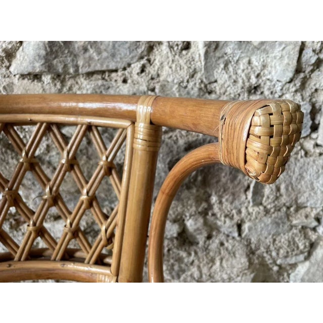 Wicker Table and Chairs, 1970s, Set of 3 For Sale - Image 17 of 18