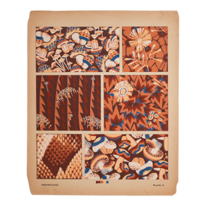 1928 American Botanical Design Pochoir, Inspirations (Book B, Plate 4), André Durenceau