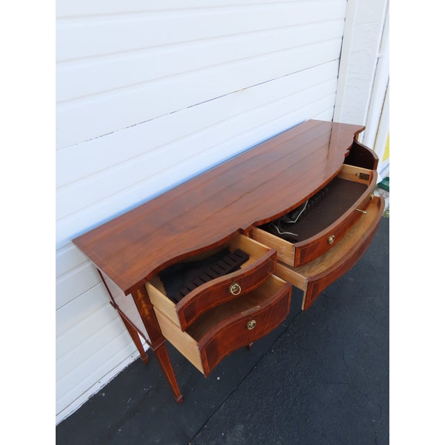 Karges Furniture Karges Hepplewhite Style Inlay Long Sideboard Credenza Bathroom Vanity 6568 For Sale - Image 4 of 18