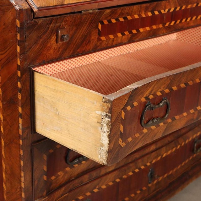 Antique Flap Cabinet in Wood, Italy, 18th Century For Sale - Image 11 of 16