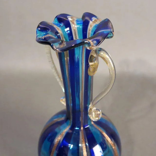 Gold Inlaid Murano Glass Vase, 1950s For Sale - Image 6 of 7