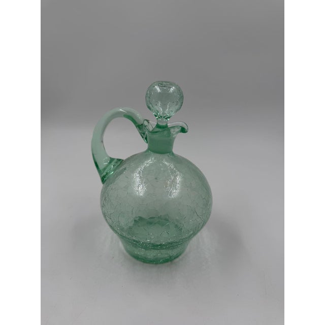 Glass Carafe with Crackle Glass Look For Sale - Image 15 of 16