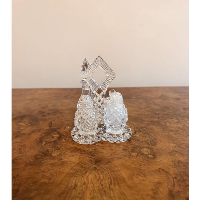 Antique Edwardian Cut Glass Cruet, 1900, Set of 5 For Sale - Image 6 of 6