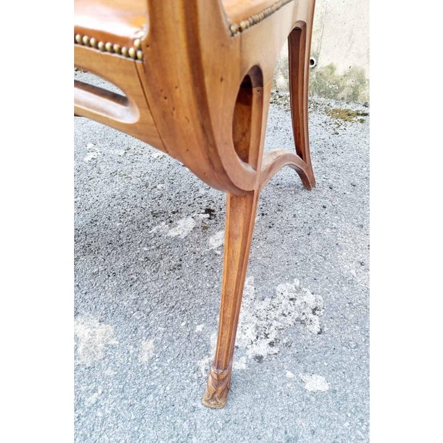 Art Nouveau Carved Walnut Chair by Abel Landry, France, 1900s For Sale - Image 13 of 14