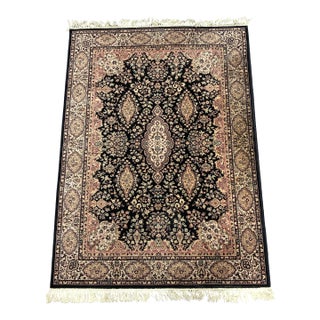 Hand-Knotted Oriental Wool Rug, Floral Medallion Design For Sale