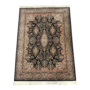 Hand-Knotted Oriental Wool Rug, Floral Medallion Design