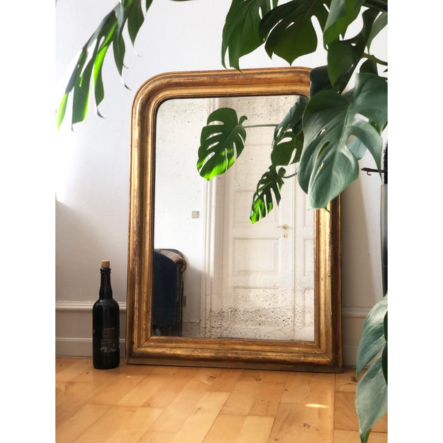 Large Antique French Louis Philippe Giltwood Mirror, Late 19th Century For Sale - Image 6 of 10