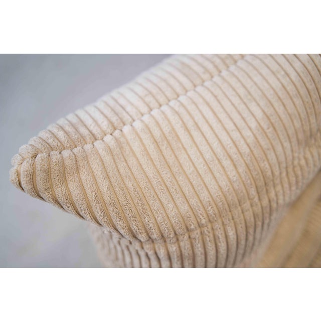 Vintage Two-Seat Togo Sofa with Arms in Beige Corduroy by Michel Ducaroy for Ligne Roset, 1970s For Sale - Image 10 of 18