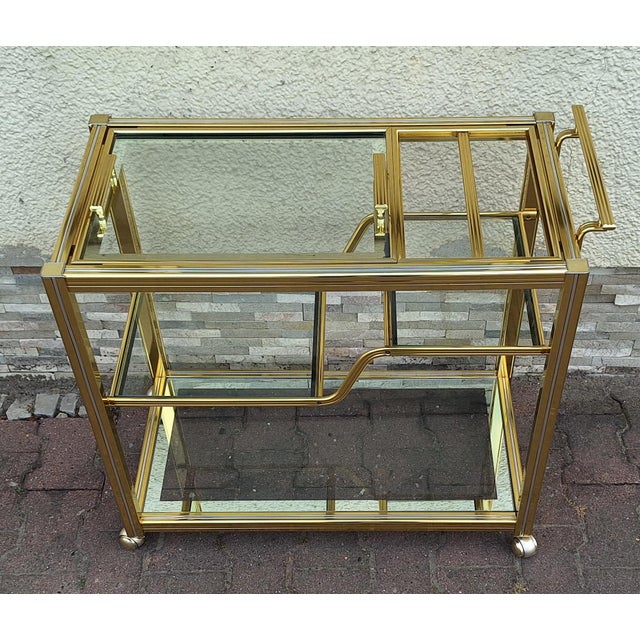 Hollywood Regency Vintage French Serving Trolley, 1970s For Sale - Image 3 of 12